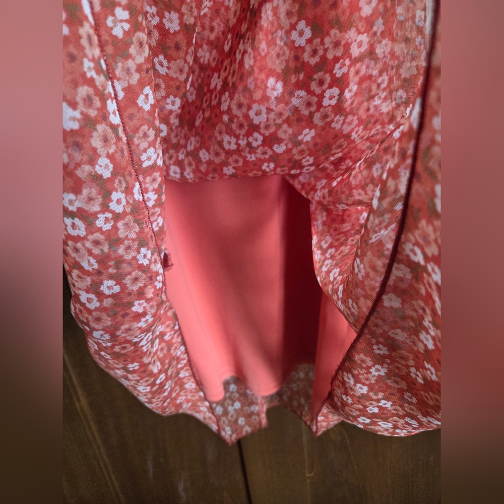 Studio Y Coral Floral Dress - Picture 5 of 8